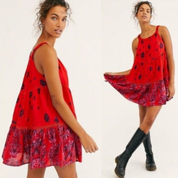 Free People Red Boho Dress. Like New! - Picture 11 of 12